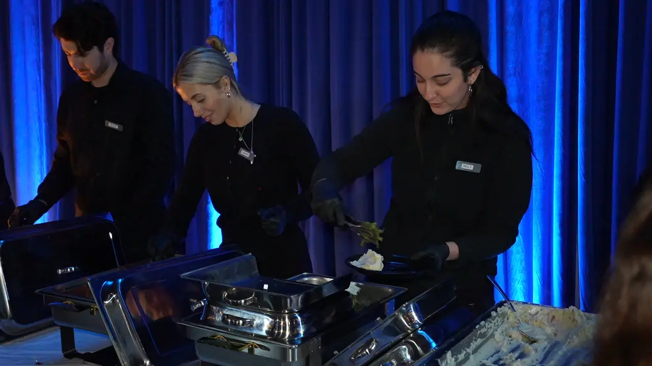 Professional Tampa catering service staff at a private event